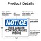 Signmission Fire Alarm Control Panel Inside OSHA Notice Sign, Plastic, 14in W x 10in L, 2PK OS-2PACK-NS-P-1014-L-12519 - alternate 4